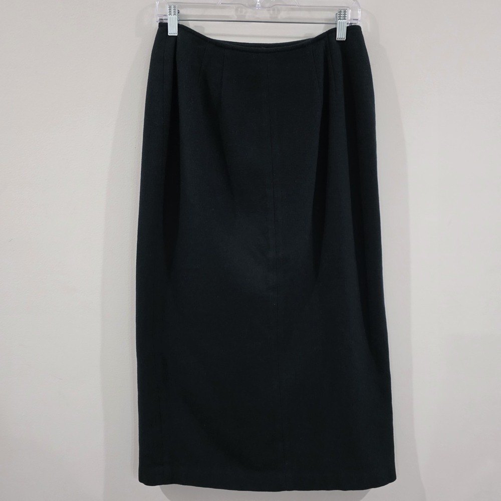Vintage Talbots Wool Wrap Skirt Size 8 Dark Green Teacher Old Money Academia - Picture 4 of 8